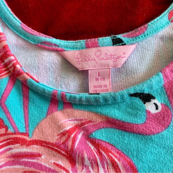 Lilly Pulitzer flamingo Girls Dress L 8/10 - Picture 2 of 6